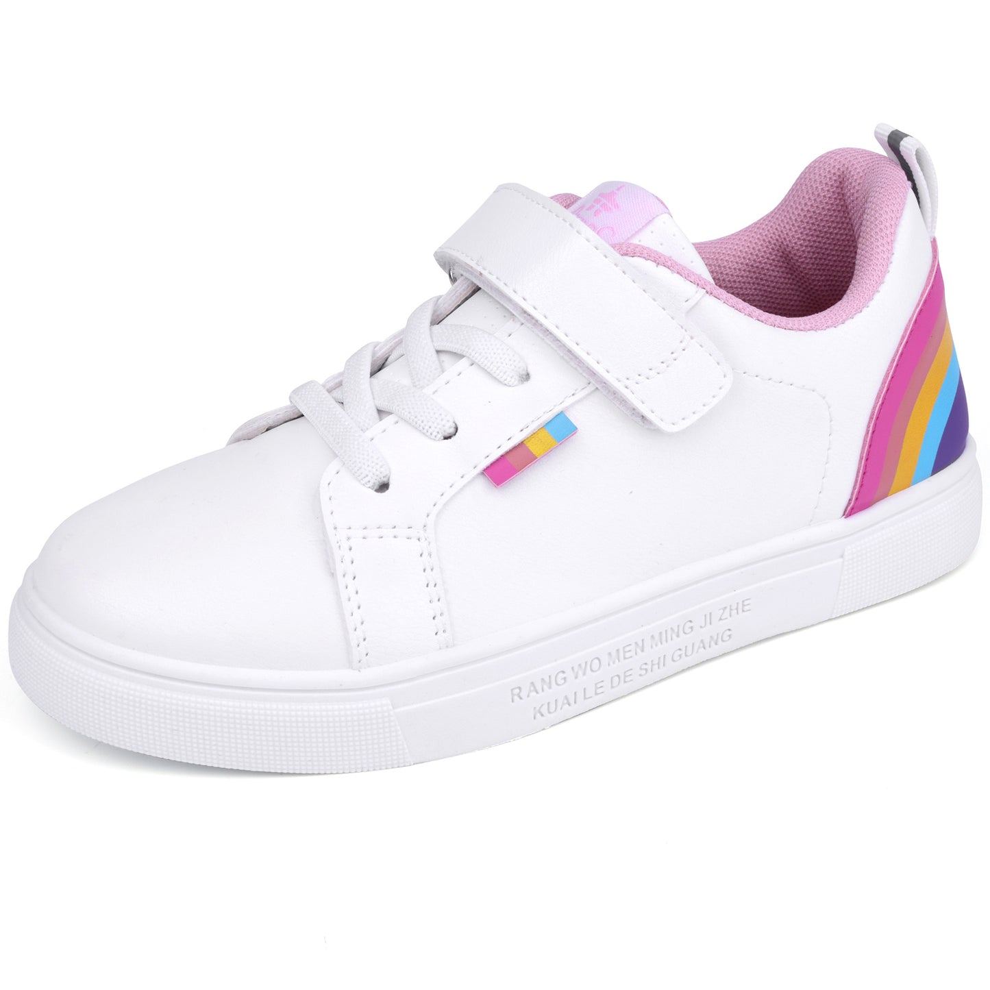 Girl's Trendy Skate Shoes With Hook And Loop Fastener, Comfy Anti-skid Platform Sneakers For School Day/Daily Outdoor Activities