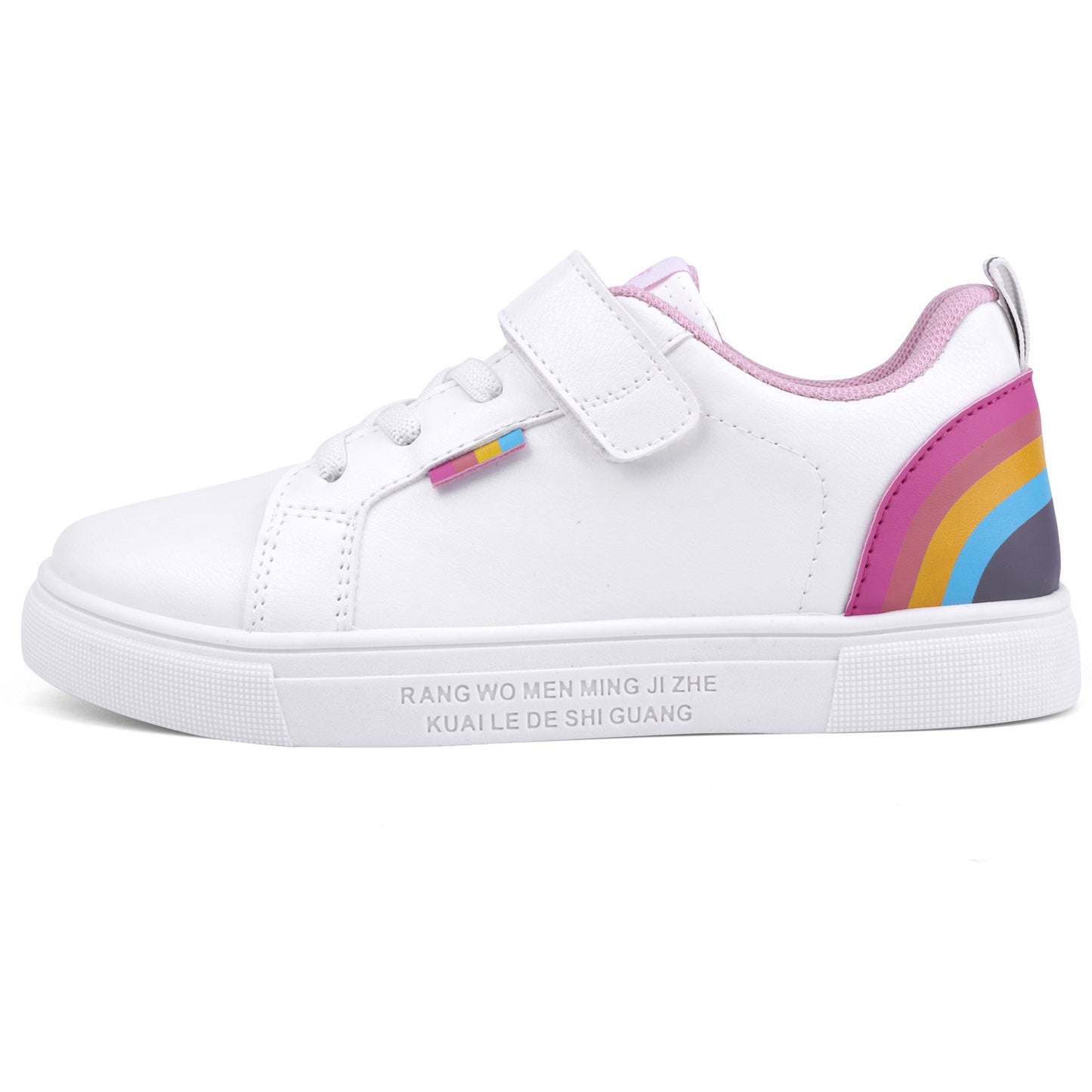 Girl's Trendy Skate Shoes With Hook And Loop Fastener, Comfy Anti-skid Platform Sneakers For School Day/Daily Outdoor Activities