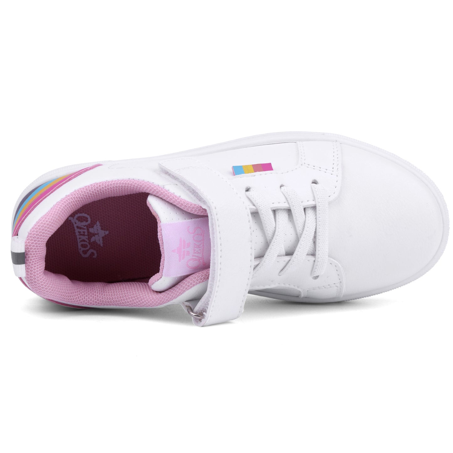 Girl's Trendy Skate Shoes With Hook And Loop Fastener, Comfy Anti-skid Platform Sneakers For School Day/Daily Outdoor Activities
