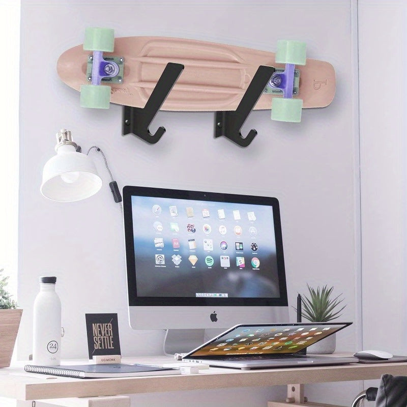 Skateboard Wall Mount Rack, Skateboard Storage Rack, Load Bearing Skateboard Rack, Skateboard Holder, Horizontal Installation For Longboard Penny Board Skis Skateboard