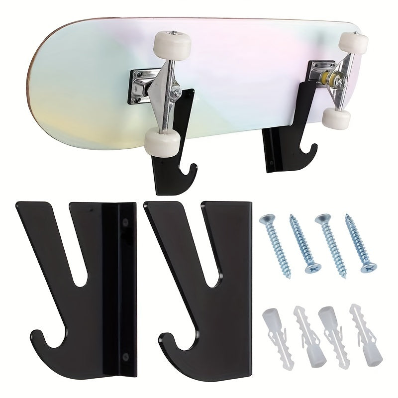 Skateboard Wall Mount Rack, Skateboard Storage Rack, Load Bearing Skateboard Rack, Skateboard Holder, Horizontal Installation For Longboard Penny Board Skis Skateboard