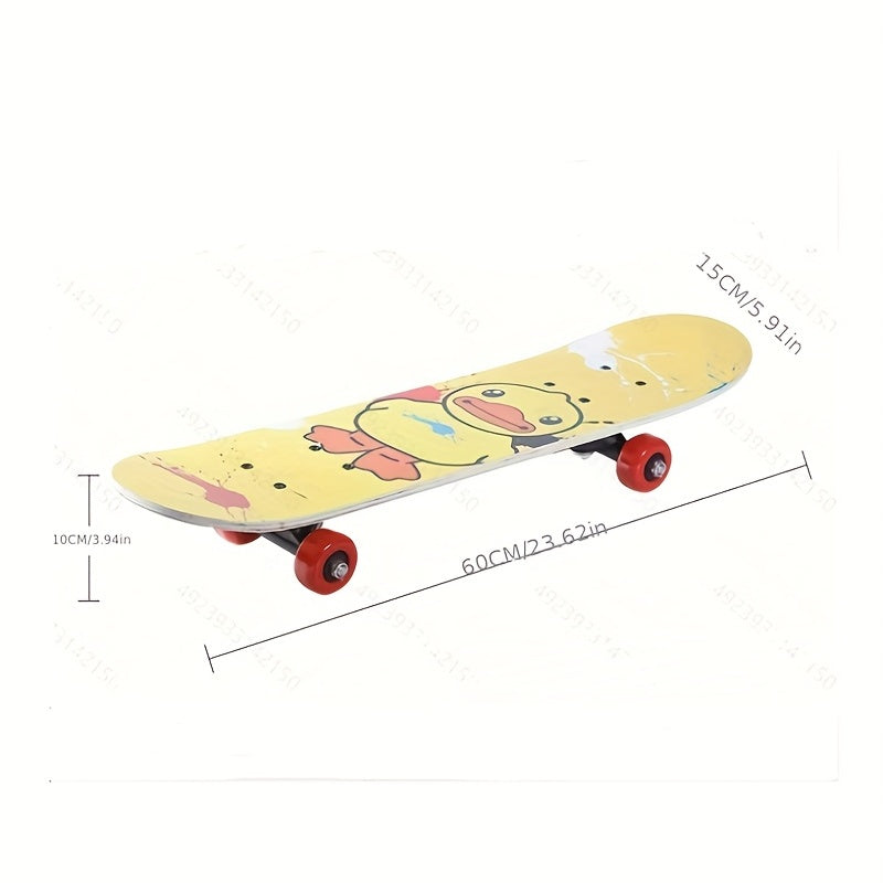 Kids Outdoor Skateboard - Cute Dinosaur & Duck Design - Perfect for Learning - All Skill Levels