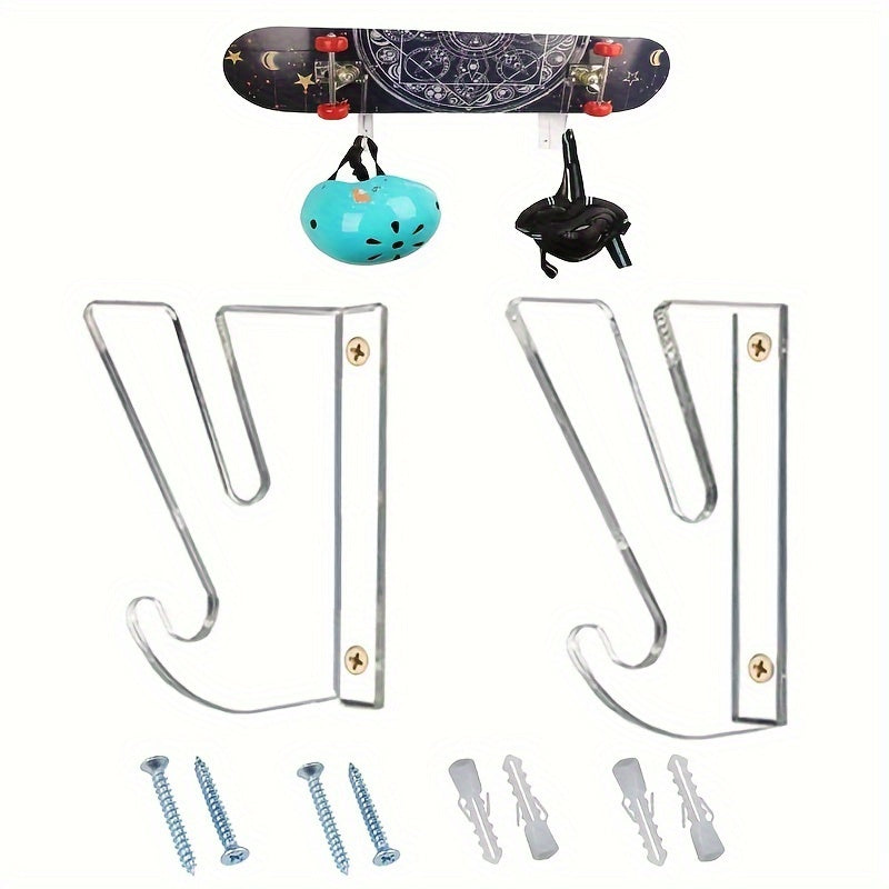 Skateboard Wall Mount Rack, Skateboard Storage Rack, Load Bearing Skateboard Rack, Skateboard Holder, Horizontal Installation For Longboard Penny Board Skis Skateboard