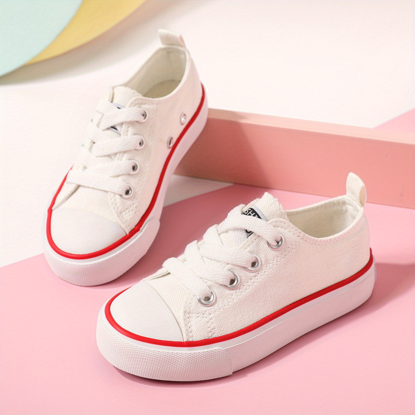 Patpat Girl's Trendy Low Top Skate Shoes, Comfy Non Slip Breathable Casual Sneakers For Kids Outdoor Activities