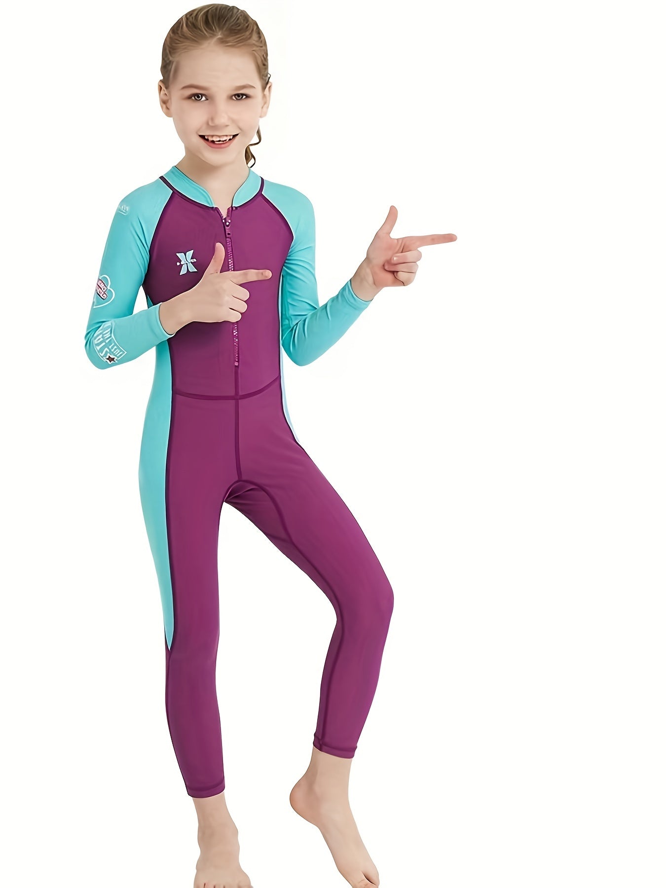 Kid's Surfing One-Piece Swimsuit - High Stretch Nylon Fabric, Zipper Closure, UV Protection - Perfect for Beach Vacation! (YW19504)