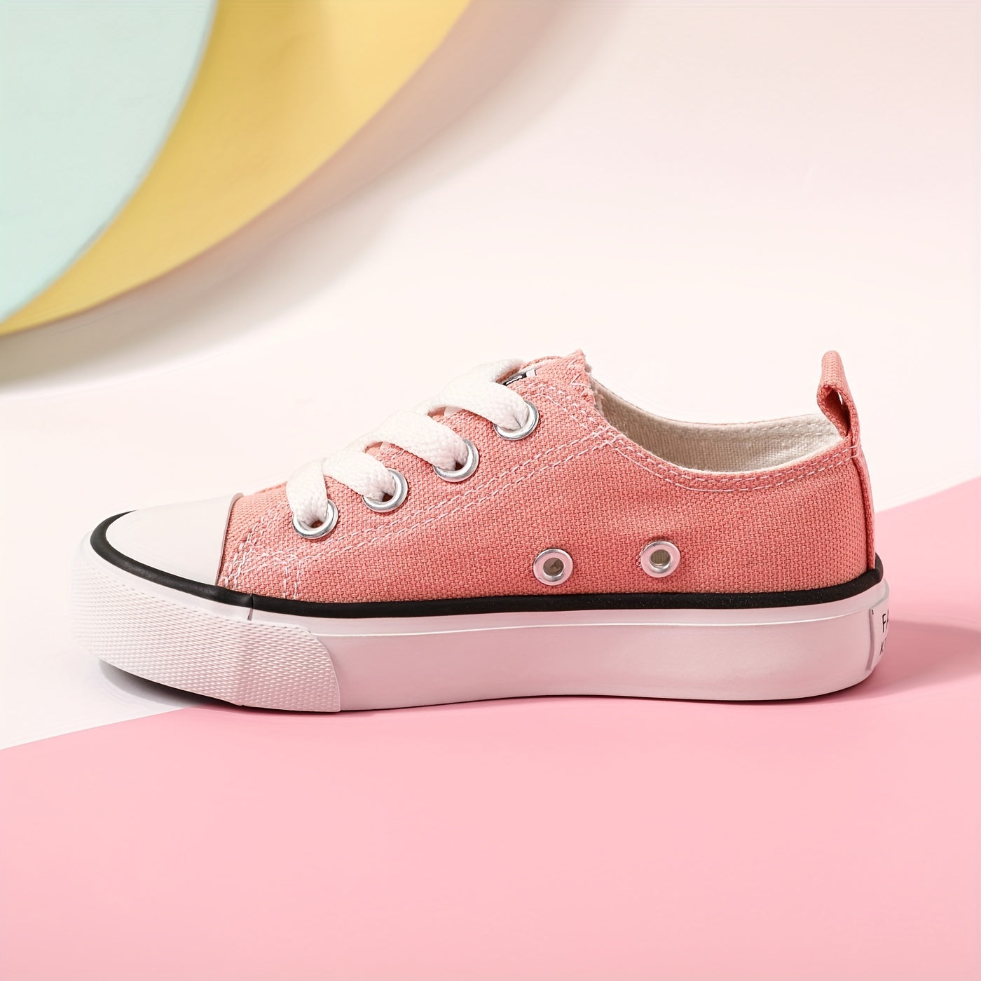 Patpat Girl's Trendy Low Top Skate Shoes, Comfy Non Slip Breathable Casual Sneakers For Kids Outdoor Activities