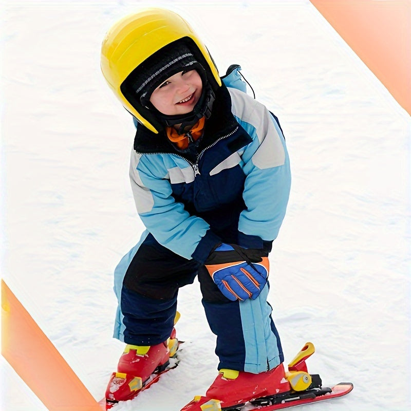 Kids' Waterproof snowboardin Gloves - Windproof & Warm for Ages 6-8