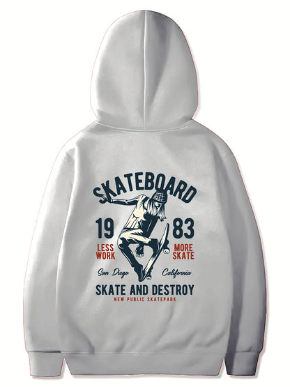 Girls Skateboard Print Hoodie | Long Sleeve Sweatshirt with Pockets | Trendy for Spring & Fall
