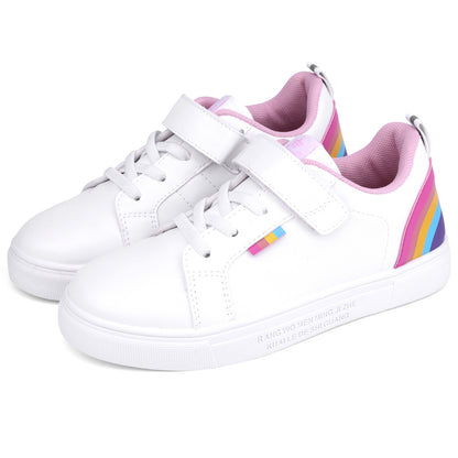 Girl's Trendy Skate Shoes With Hook And Loop Fastener, Comfy Anti-skid Platform Sneakers For School Day/Daily Outdoor Activities