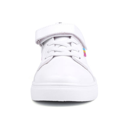 Girl's Trendy Skate Shoes With Hook And Loop Fastener, Comfy Anti-skid Platform Sneakers For School Day/Daily Outdoor Activities