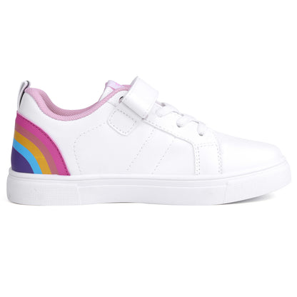Girl's Trendy Skate Shoes With Hook And Loop Fastener, Comfy Anti-skid Platform Sneakers For School Day/Daily Outdoor Activities
