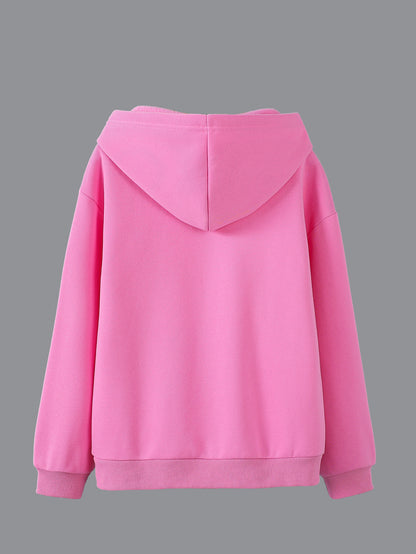 Cartoon Skateboard Frog Print Girls Hooded Sweatshirt Pullovers, Teen Kids Long Sleeve Tops For Sports Daily Leisure