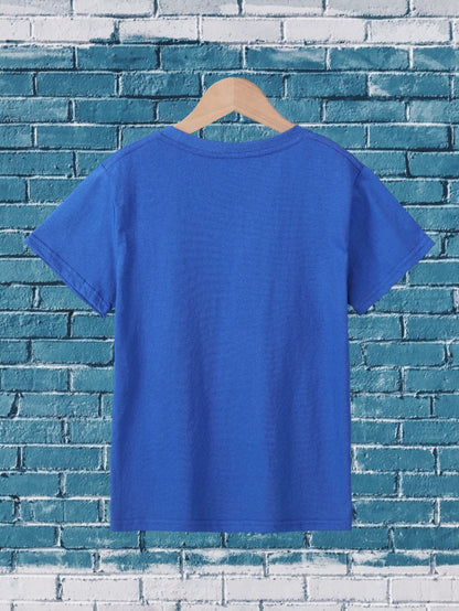 Girl's Cartoon Astronaut Playing Skateboard Pattern Shirt, Casual Breathable Comfy Short Sleeve Tee Top For City Walk Street Hanging Outdoor Activities