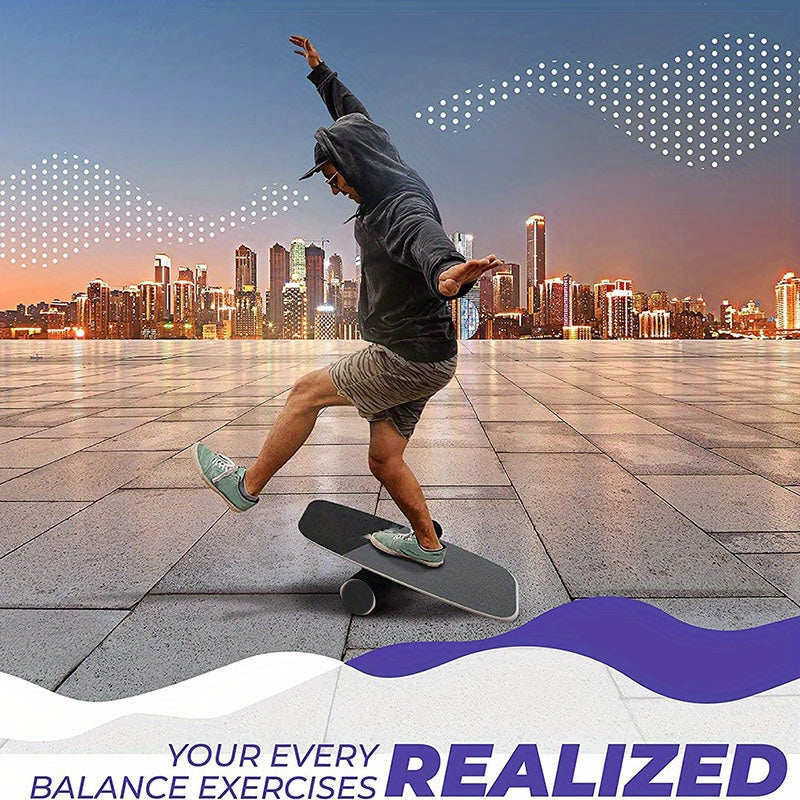 Wooden Balance Board Set - Strengthen Core, Enhance Coordination - Non-Slip for Surfing, Skateboarding, Snowboarding - 14+ Years - AK40585