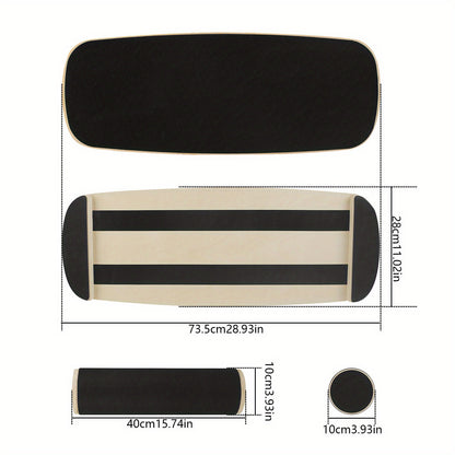 Wooden Balance Board Set - Strengthen Core, Enhance Coordination - Non-Slip for Surfing, Skateboarding, Snowboarding - 14+ Years - AK40585