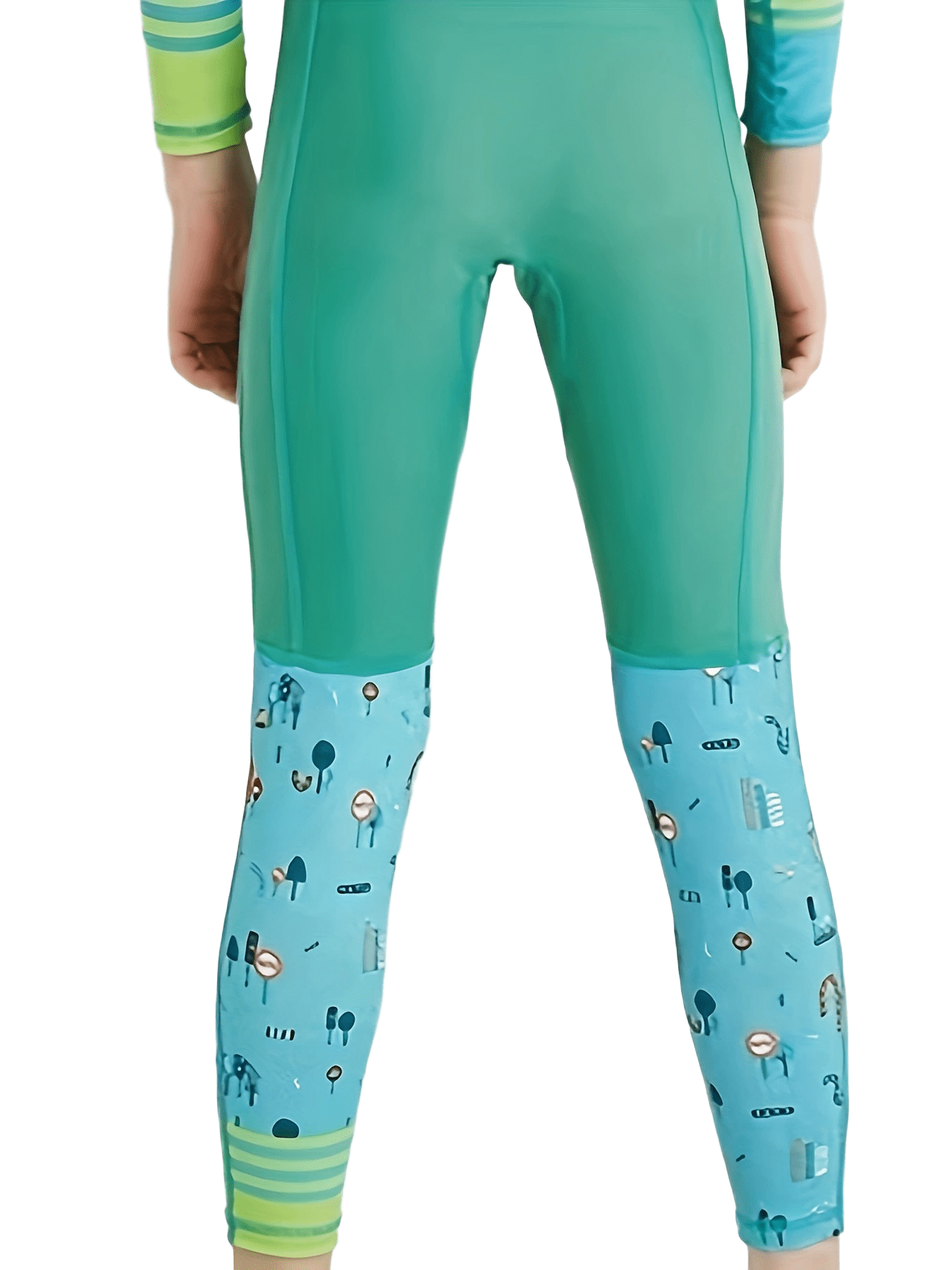 Stretchy Long Sleeve One-Piece Swimsuit for Girls - Summer Beach Surfing Suit