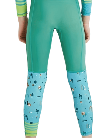 Stretchy Long Sleeve One-Piece Swimsuit for Girls - Summer Beach Surfing Suit