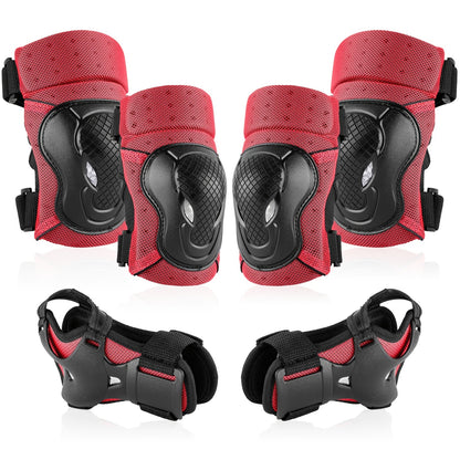 6-in-1 Protective Gear Set For Skateboarding, Cycling, And More - Knee Pads, Elbow Pads, And Wrist Guards For Ultimate Safety