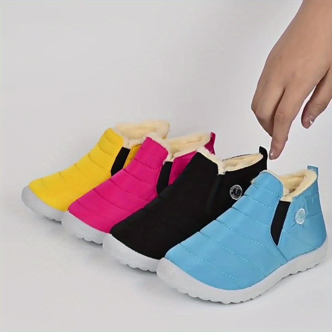 Cozy Non-slip Snow Boots for Girls | Warm Fleece Lined Ankle Boots for Winter Hiking | Lightweight & Cute