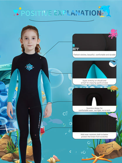 Professional 3mm Neoprene Diving Suit for Girls - Thermal, Anti-Jellyfish, Cold-Proof - Perfect for Water Sports!