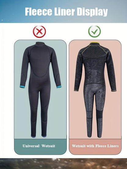 Girls 3.5mm Neoprene Diving Suit - Long Sleeve, Warm, for Surfing, Swimming, Beach - vofiw