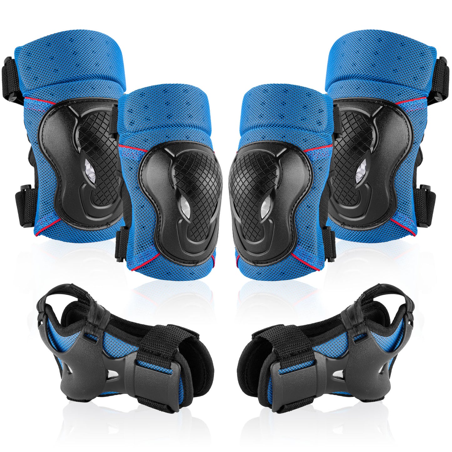 6-in-1 Protective Gear Set For Skateboarding, Cycling, And More - Knee Pads, Elbow Pads, And Wrist Guards For Ultimate Safety