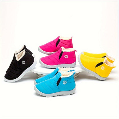 Cozy Non-slip Snow Boots for Girls | Warm Fleece Lined Ankle Boots for Winter Hiking | Lightweight & Cute