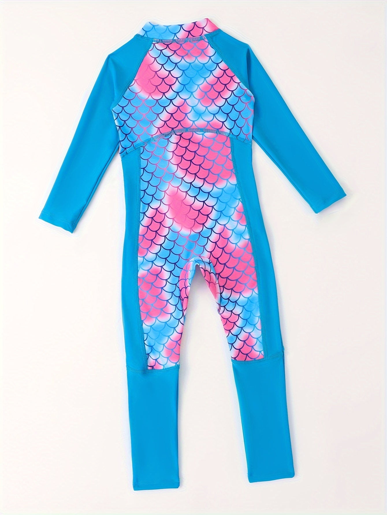 Girls' Fish Scale Surfing Suit - Comfy One Piece Swimsuit for Summer Vacation