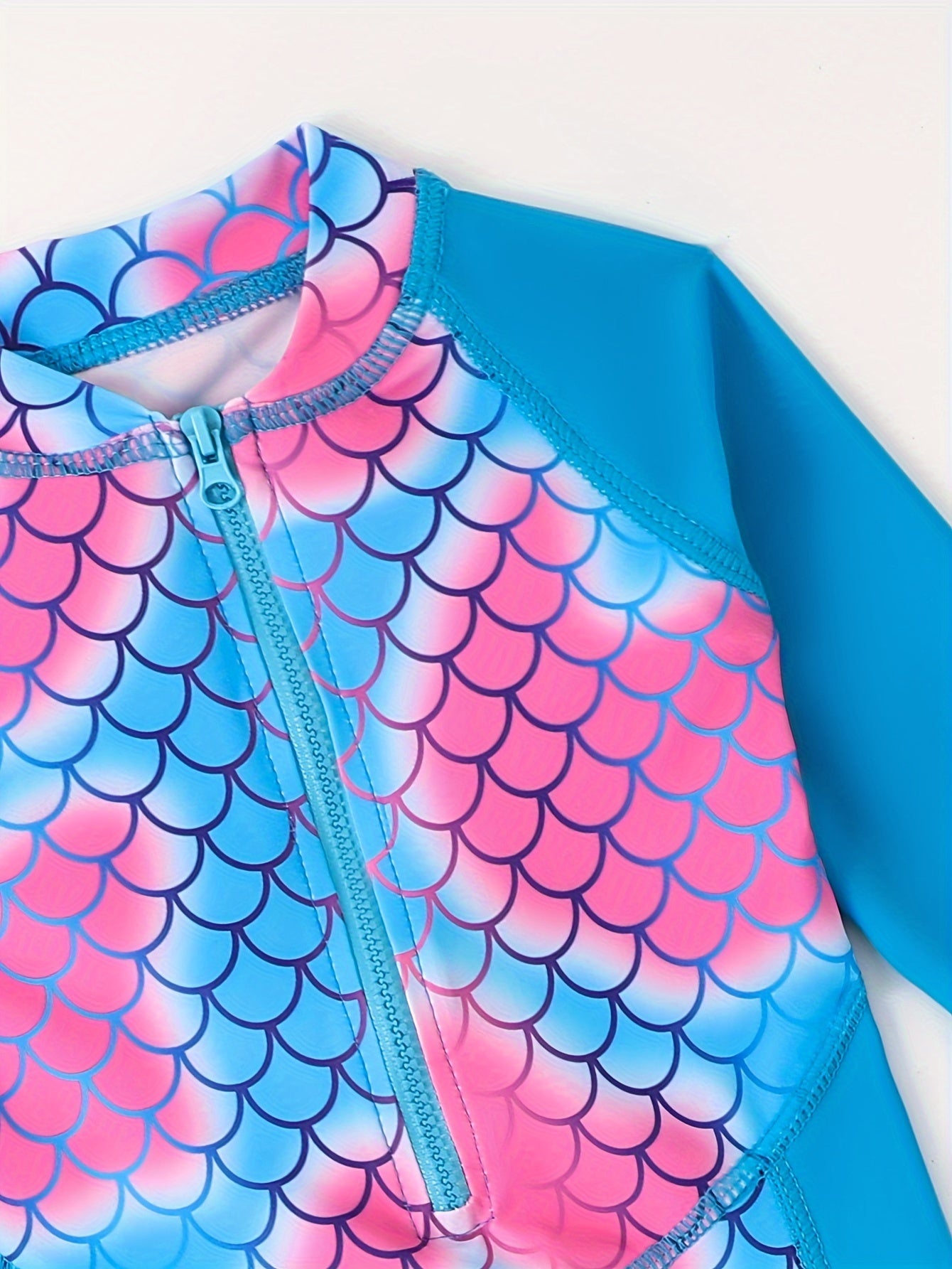 Girls' Fish Scale Surfing Suit - Comfy One Piece Swimsuit for Summer Vacation