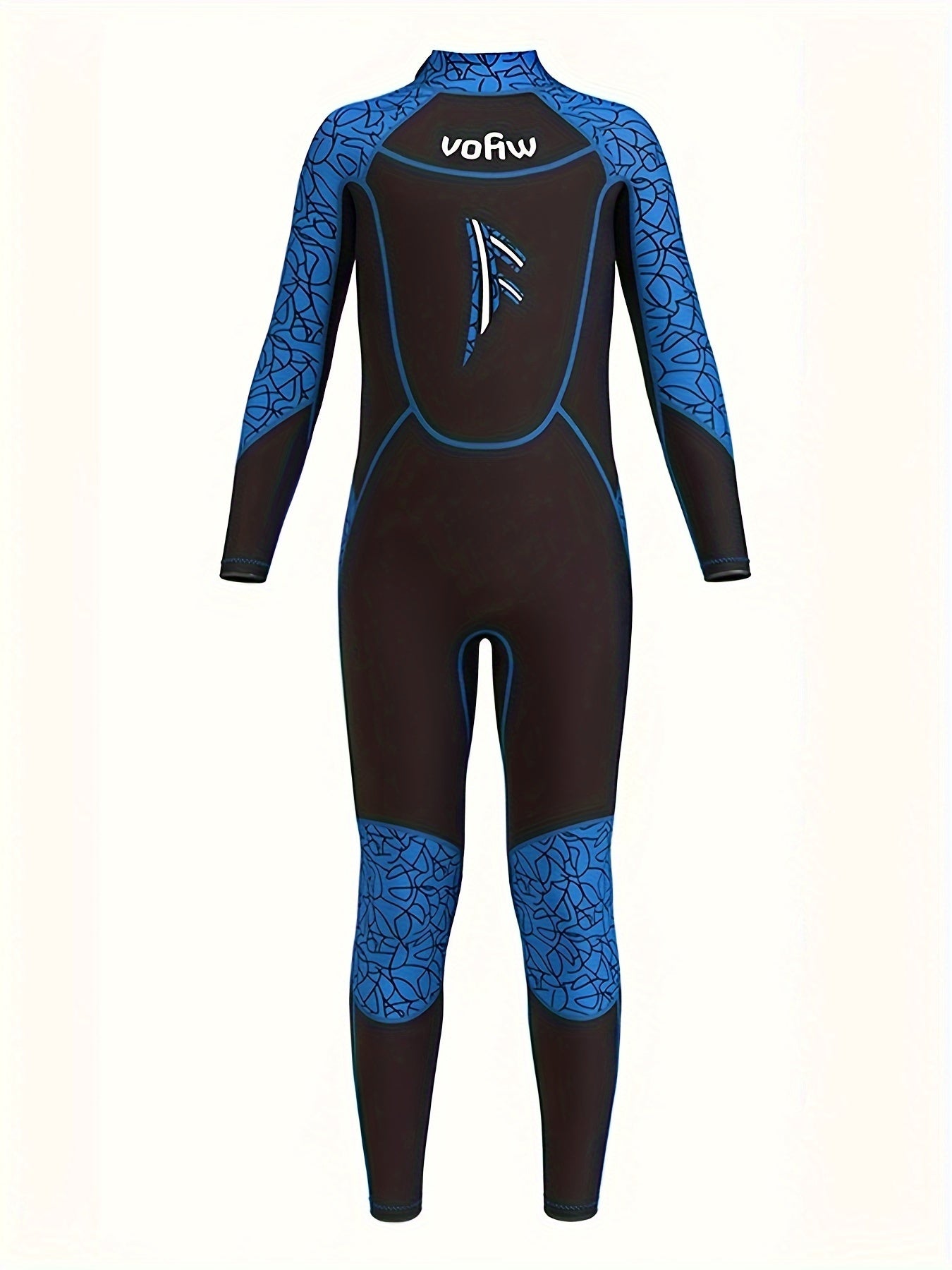 Girls 3.5mm Neoprene Diving Suit - Long Sleeve, Warm, for Surfing, Swimming, Beach - vofiw