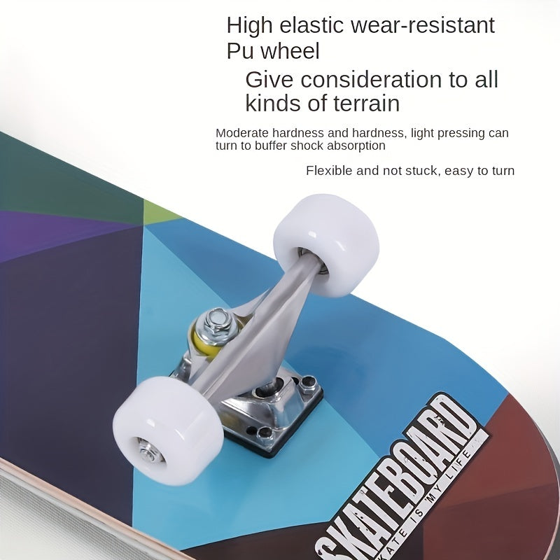 Beginner Skateboard for Girls | Double Rocker Short Board | 6-12 Years Old | Wood Material | VC20310