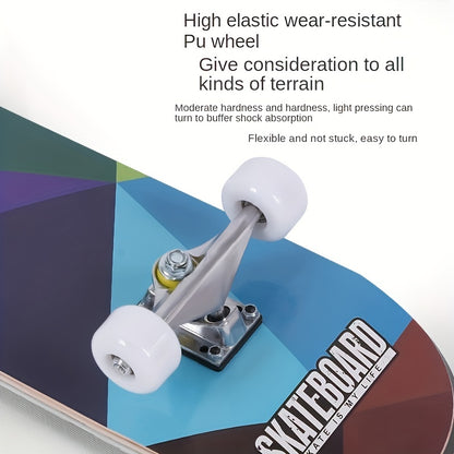 Beginner Skateboard for Girls | Double Rocker Short Board | 6-12 Years Old | Wood Material | VC20310