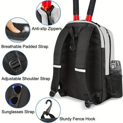 YTONET Waterproof Tennis Backpack with Insulated Pocket and Shoe Compartment - Ideal for girls and women - Fits Rackets and Sports Gear