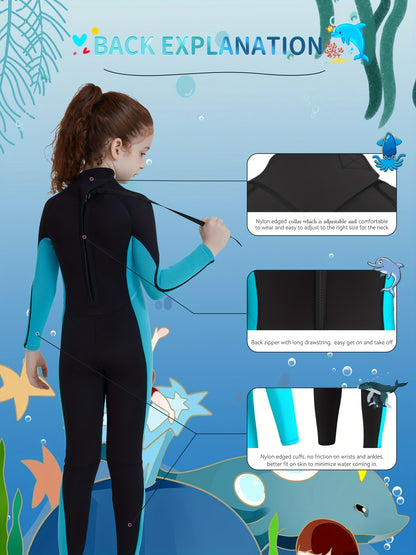 Professional 3mm Neoprene Diving Suit for Girls - Thermal, Anti-Jellyfish, Cold-Proof - Perfect for Water Sports!