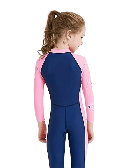 Kid's Surfing One-Piece Swimsuit - High Stretch Nylon Fabric, Zipper Closure, UV Protection - Perfect for Beach Vacation! (YW19504)