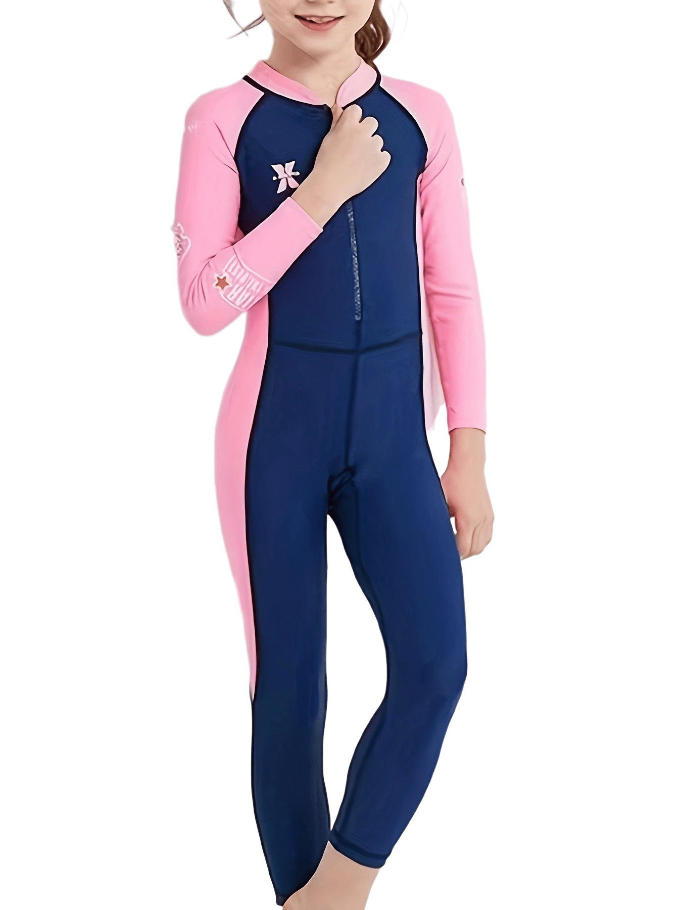 Kid's Surfing One-Piece Swimsuit - High Stretch Nylon Fabric, Zipper Closure, UV Protection - Perfect for Beach Vacation! (YW19504)