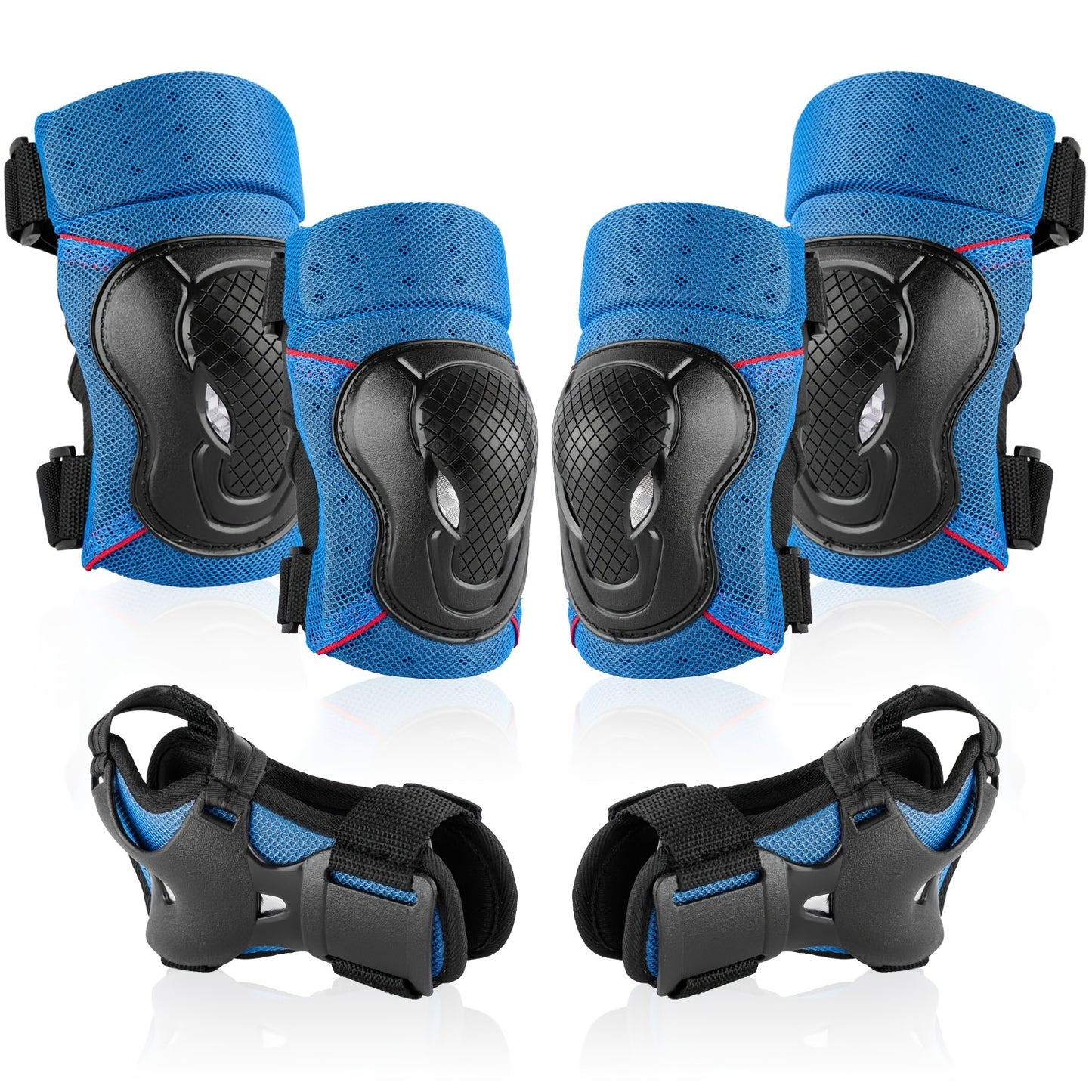 6-in-1 Protective Gear Set For Skateboarding, Cycling, And More - Knee Pads, Elbow Pads, And Wrist Guards For Ultimate Safety
