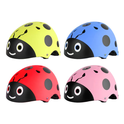 Kids Child Rain Helmet Hat Adjust Sport Safety Hat Cute Ladybug Helmet for Skateboard Cycling Skate Scooter Safe Protective Hat