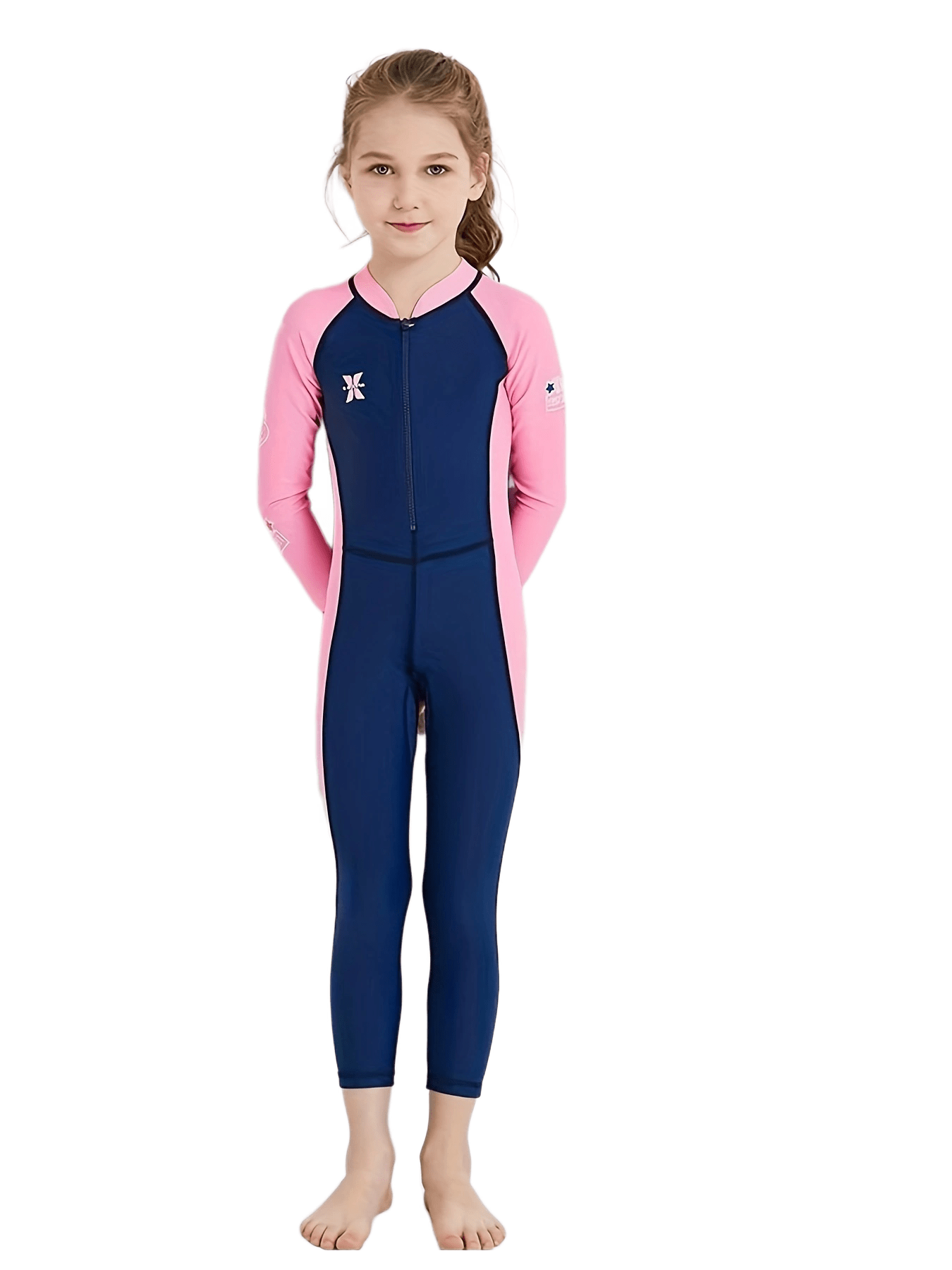 Kid's Surfing One-Piece Swimsuit - High Stretch Nylon Fabric, Zipper Closure, UV Protection - Perfect for Beach Vacation! (YW19504)