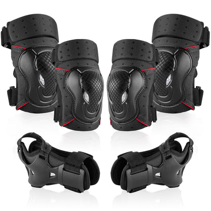 6-in-1 Protective Gear Set For Skateboarding, Cycling, And More - Knee Pads, Elbow Pads, And Wrist Guards For Ultimate Safety