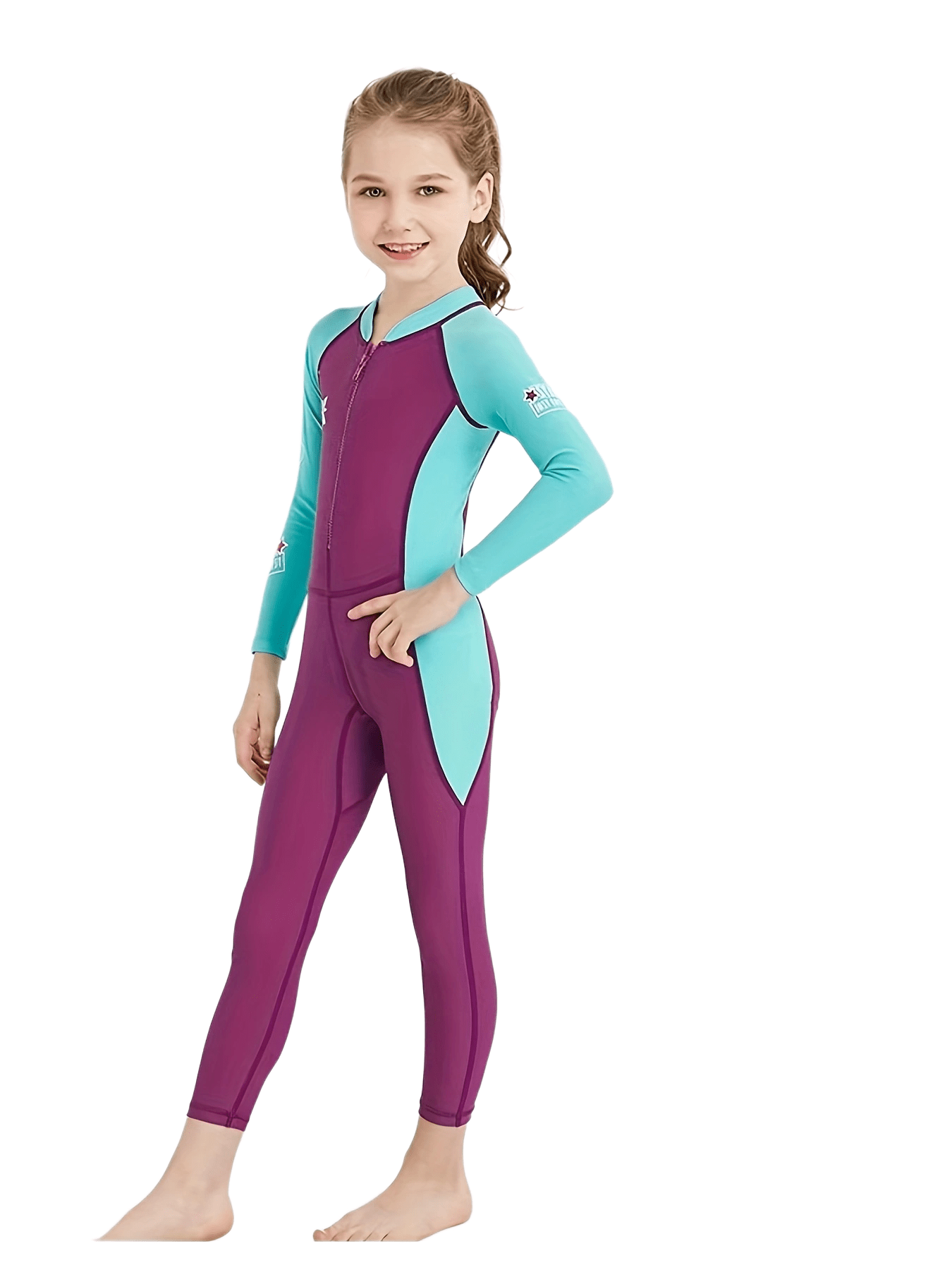 Kid's Surfing One-Piece Swimsuit - High Stretch Nylon Fabric, Zipper Closure, UV Protection - Perfect for Beach Vacation! (YW19504)