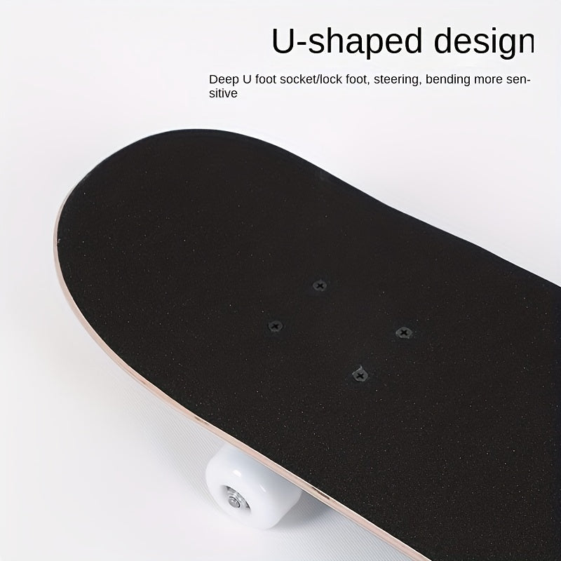Beginner Skateboard for Girls | Double Rocker Short Board | 6-12 Years Old | Wood Material | VC20310