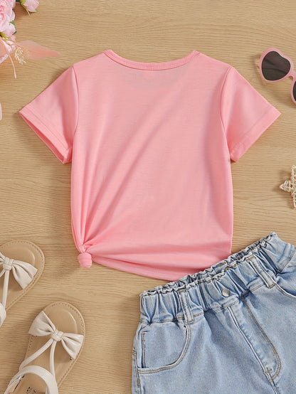 Coconut Tree Surf Print T-Shirt - Kids' Summer Casual Crew Neck Tee