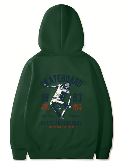 Girls Skateboard Print Hoodie | Long Sleeve Sweatshirt with Pockets | Trendy for Spring & Fall