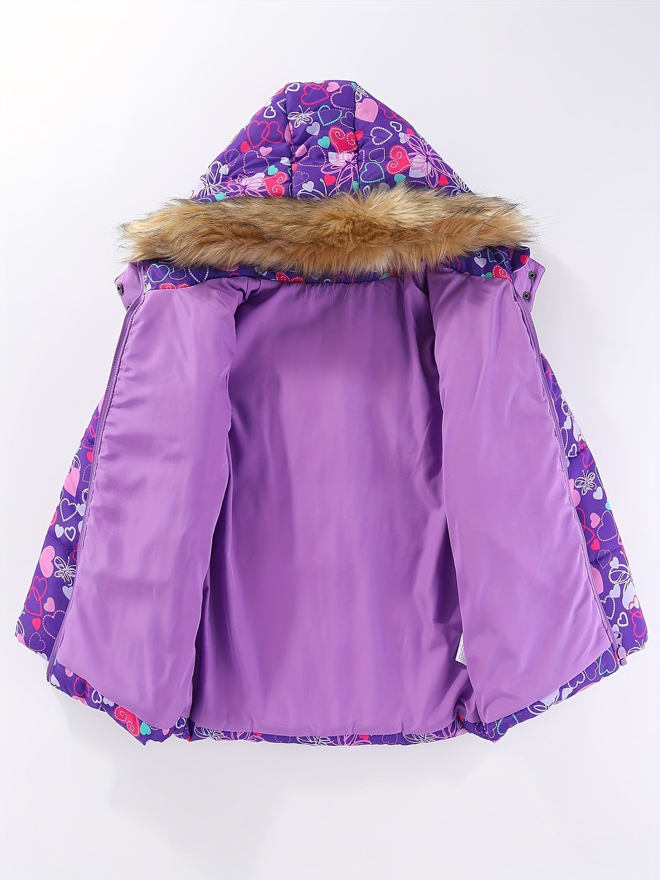 Girls' 2pc Ski Outfit: Zip Hooded Coat + Overalls - Water-Resistant for Fall/Winter Sports