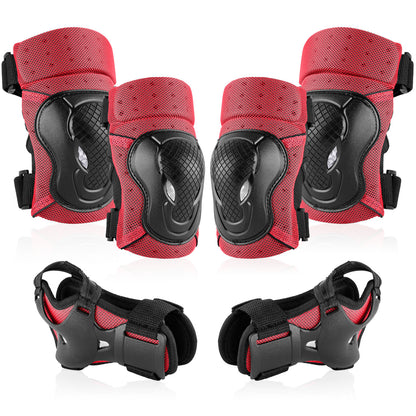 6-in-1 Protective Gear Set For Skateboarding, Cycling, And More - Knee Pads, Elbow Pads, And Wrist Guards For Ultimate Safety
