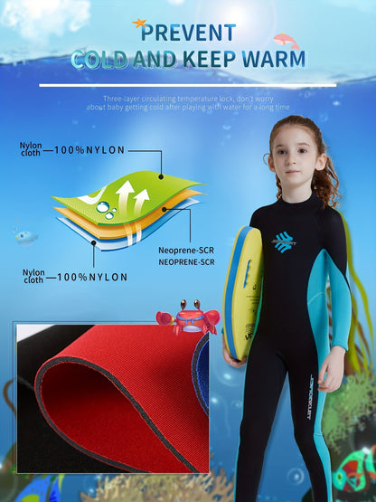 Professional 3mm Neoprene Diving Suit for Girls - Thermal, Anti-Jellyfish, Cold-Proof - Perfect for Water Sports!