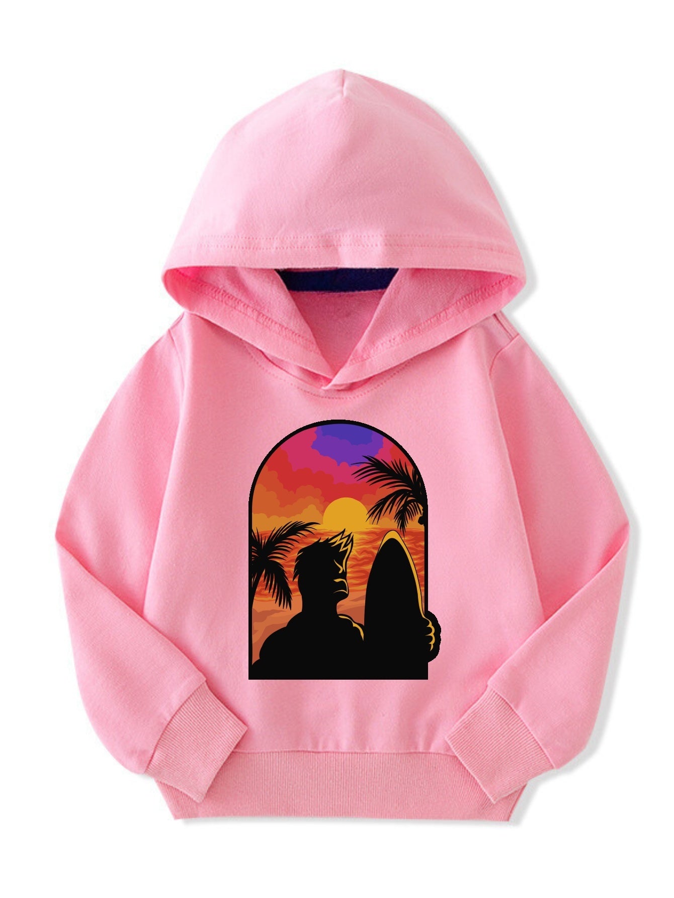 Cotton Sunset Surfing Hoodie - Kids' Street Trend Top