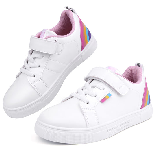 Girl's Trendy Skate Shoes With Hook And Loop Fastener, Comfy Anti-skid Platform Sneakers For School Day/Daily Outdoor Activities