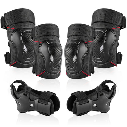 6-in-1 Protective Gear Set For Skateboarding, Cycling, And More - Knee Pads, Elbow Pads, And Wrist Guards For Ultimate Safety